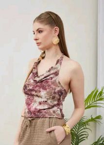 Floral Print Halter Neck Top