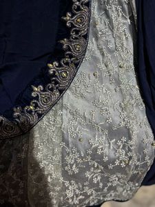 Elegant  Navy blue and grey lehenga choli
