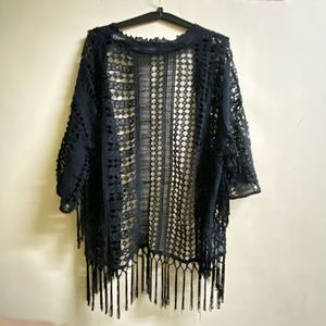 Black Lace Kimono Cover-Up