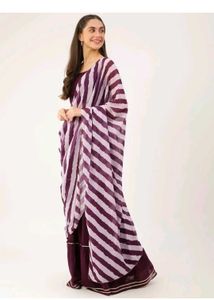 Elegant Purple Tiered Lehenga Choli Set