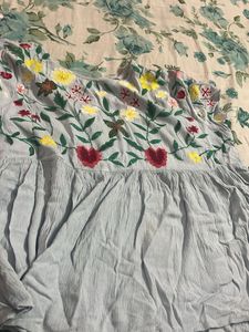 Embroidered Blue Kurta Top