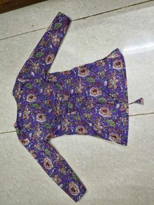 Vibrant Floral Print Kurta Top