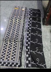 Black Embroidered Dress material