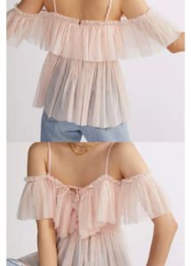 Sheer Ruffle Cold Shoulder Dress