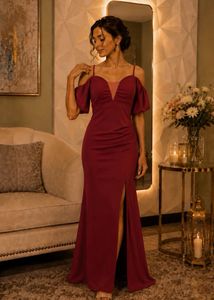 Elegant Cold Shoulder Evening Gown
