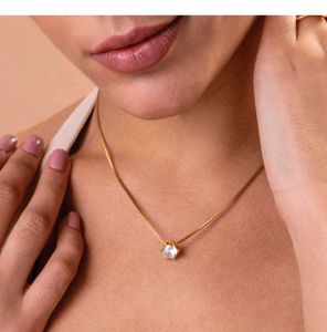 Palmonas:delicate Gold Chain Necklace with Crystal