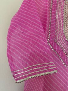 Beautiful Pink Leheriya Kurta