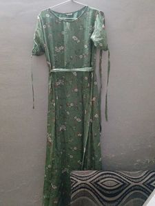 Green Floral Print Dress