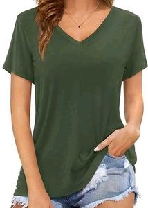 Olive Green V-Neck Tee