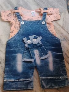 Baby Denim Overalls Set - Size Unknown