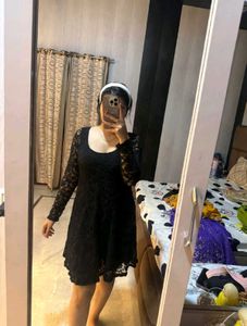 Elegant Black Lace Dress🐦‍⬛
