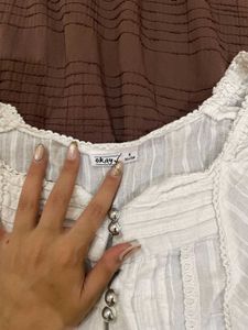 White Lace Trimmed top
