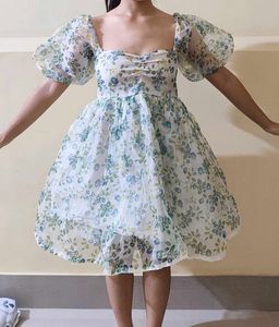Floral Puff Sleeve Mini Dress