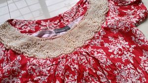 Red Printed Top