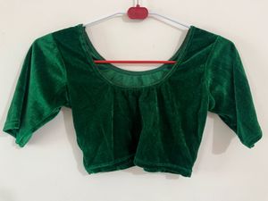 Emerald Green Velvet Blouse
