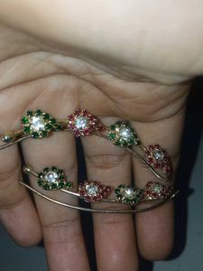Elegant Floral Stone ear Clips