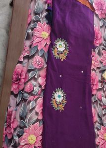 Embroidered Purple Saree