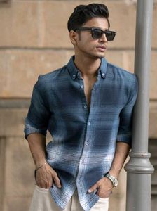 Demin Men's Blue Cotton Casual Shirt