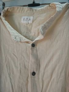 Cream Button-Down Shirt top