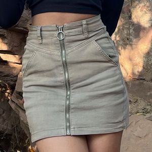 Khaki Mini Skirt