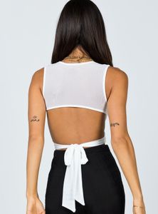 Princess Polly Taylor Wrap Top in White