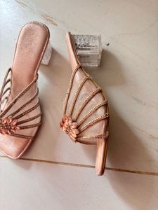 Sparkly Embellished Block Heels