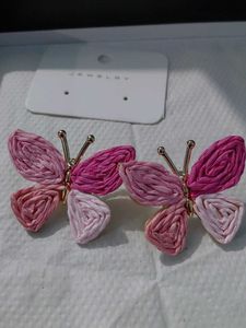Cute Pink Butterfly Earrings