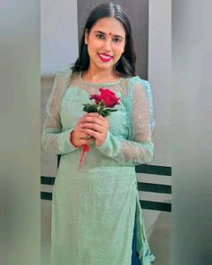 Elegant Sea Green Sequined Kurta