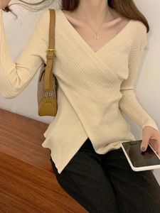 Off-Shoulder Cream Knit Top