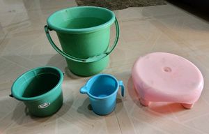 4 Set Bucket 2 🪣 &amp; bathstand &amp; Mug
