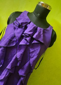 Purple Ruffle Mini Dress