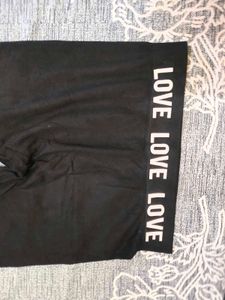 Stylish Black &amp; Grey Leggings with "LOVE" Print