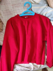 SSS Red Crew Neck Long Sleeve Sweatshirt