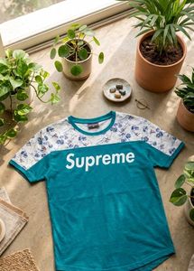 🦋Supreme Teal & Floral T-Shirt🦋