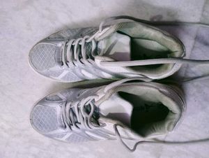 Stylish Silver &amp; White Sneakers