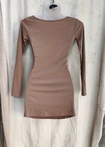 I. Cut-out Ruched Long Sleeve Mini Dress