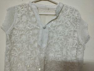 Floral Print shrug with embroidered Kurti