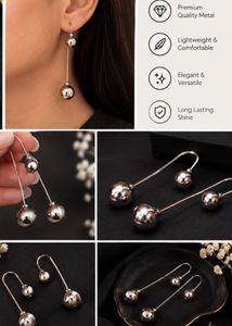 Elegant Silver Ball Drop Earrings