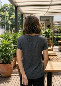 Stylish Grey Print Top