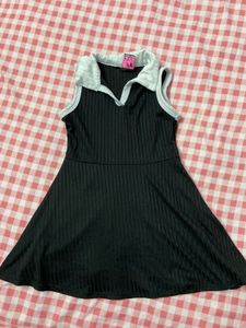 Stylish Black Ribbed Mini Dress