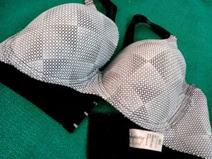 Sheer Dot Mesh Bra 34 B