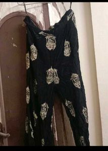 Elegant Black Kurta Set with Silver Embellishments