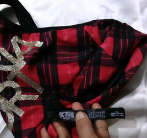 Victoria Sport Plaid Bra Top