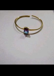 Gold Bangle with Gemstone