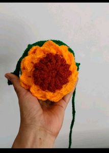 Crocheted Sunflower Crossbody Bag