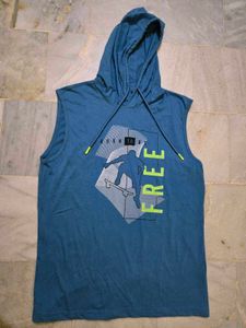 Men's Sleeveless Graphic Hoodie T-Shirt