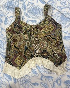 Vintage Corset Crop Top