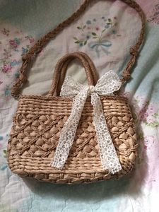 Woven Straw Handbag