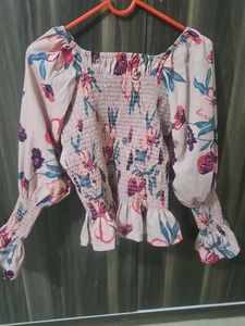 Floral Smocked Puff Sleeve Top