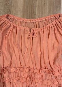 Sheer Peach Boho Top